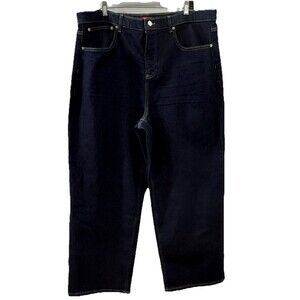 Spanx 360° Shaping Wide-leg Womens Size 2X Jeans Blue Denim 4-Way Stretch